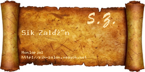 Sik Zalán névjegykártya